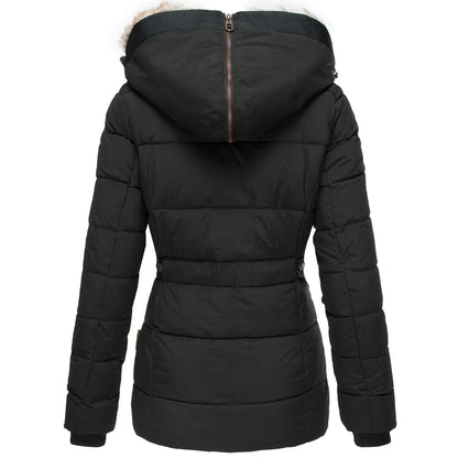 Elise Women’s Quilted Winter Coat – Faux Fur Hood with Insulated Warmth for Cold Days