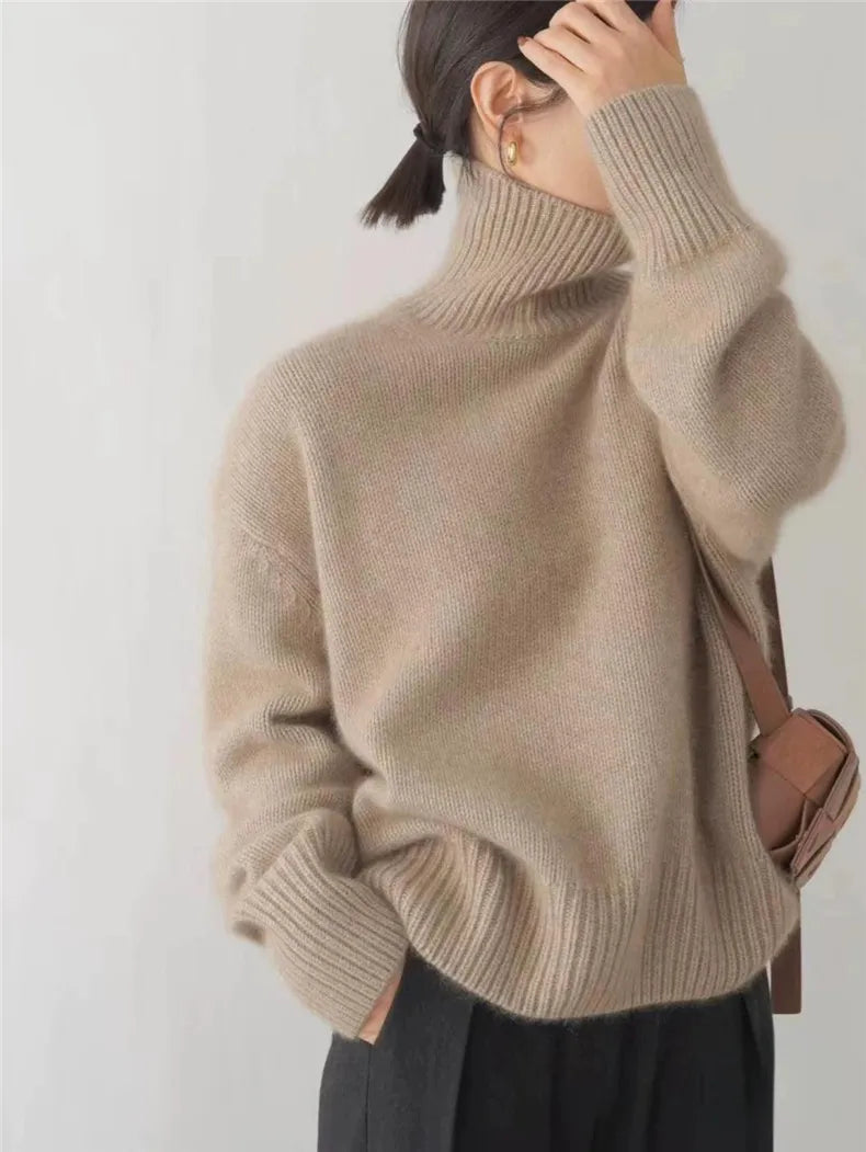 Elly Women’s Turtleneck Sweater – Lightweight Knit Pullover