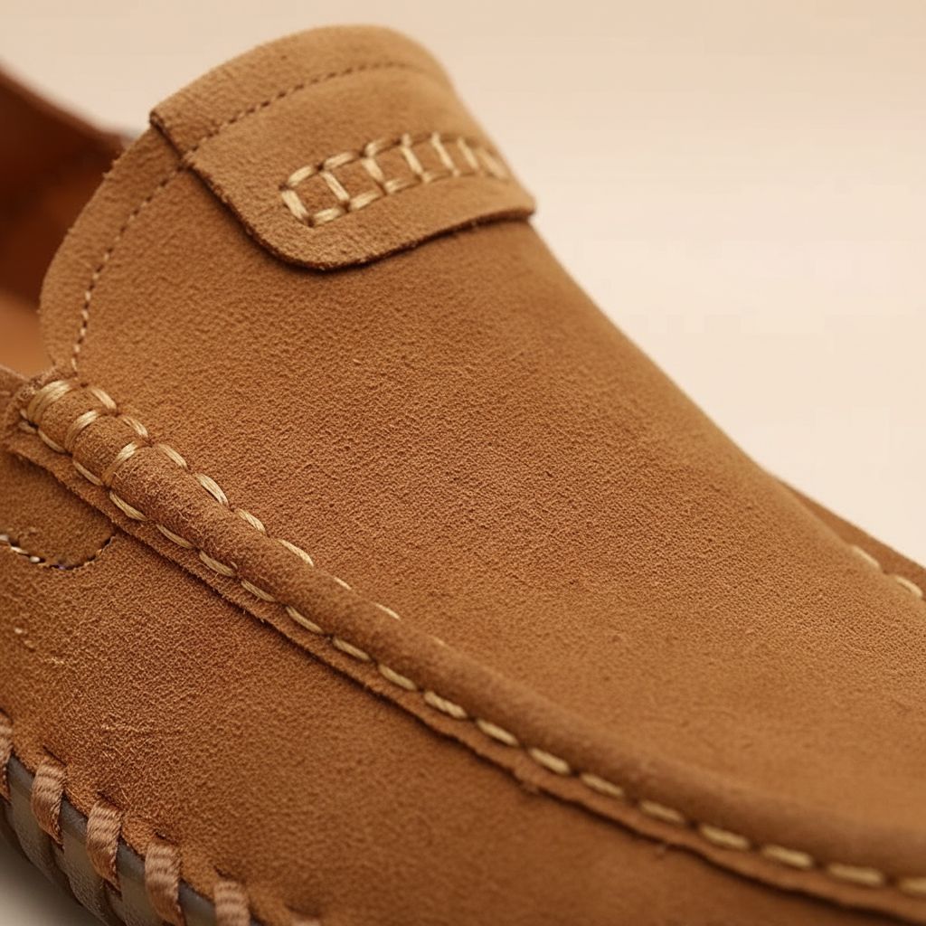Luciano Men's Suede Loafers – Hand-Stitched Leather Slip-Ons