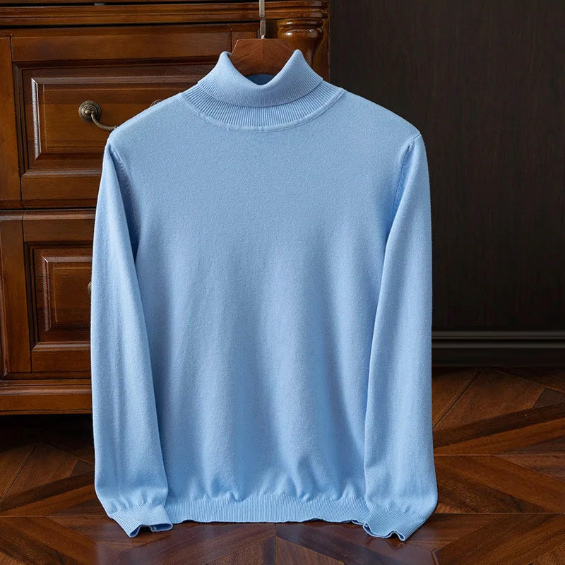 Lars Lambswool Men’s Turtleneck Sweater – Seamless British Knit Jumper