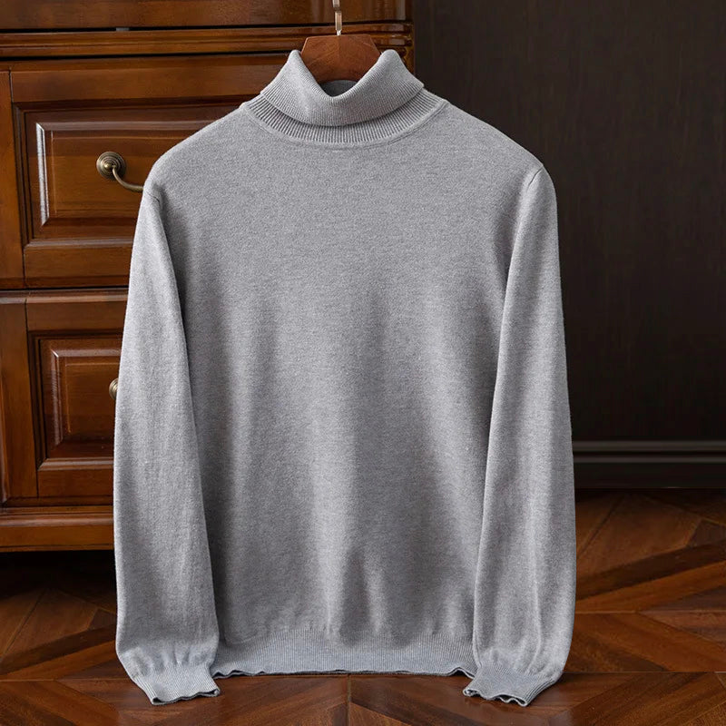 Lars Lambswool Men’s Turtleneck Sweater – Seamless British Knit Jumper