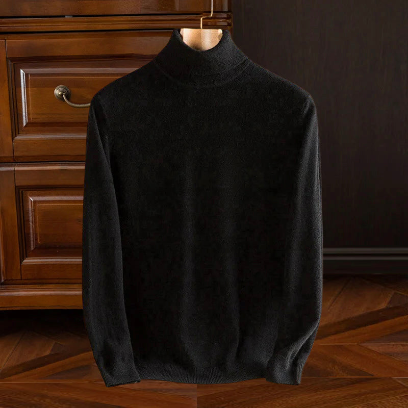 Lars Lambswool Men’s Turtleneck Sweater – Seamless British Knit Jumper