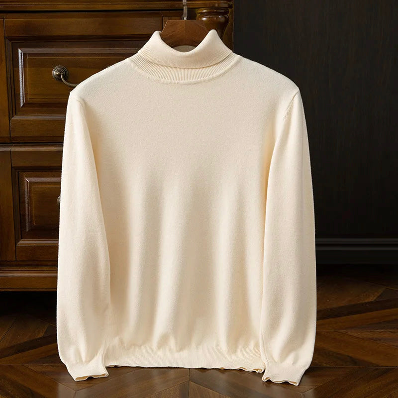 Lars Lambswool Men’s Turtleneck Sweater – Seamless British Knit Jumper