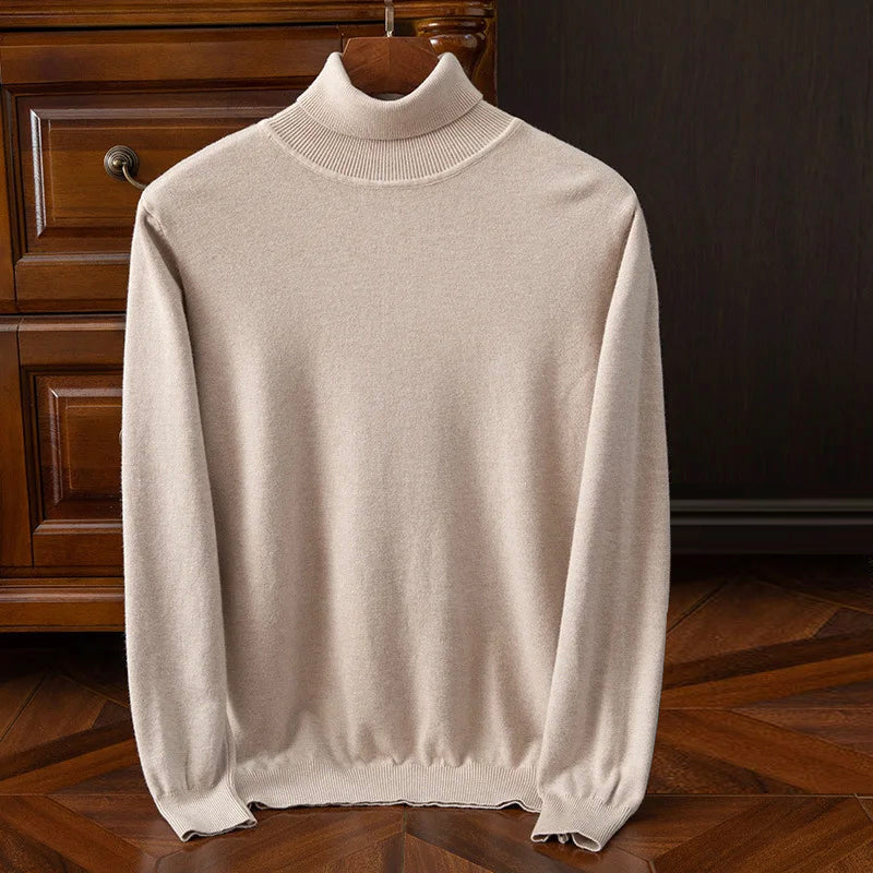Lars Lambswool Men’s Turtleneck Sweater – Seamless British Knit Jumper