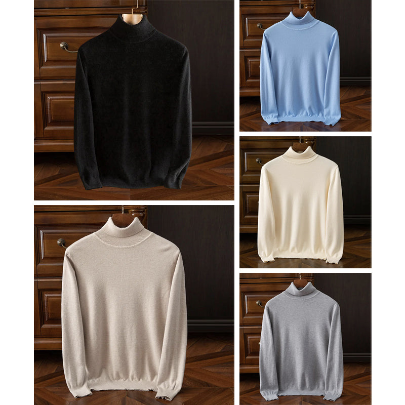 Lars Lambswool Men’s Turtleneck Sweater – Seamless British Knit Jumper