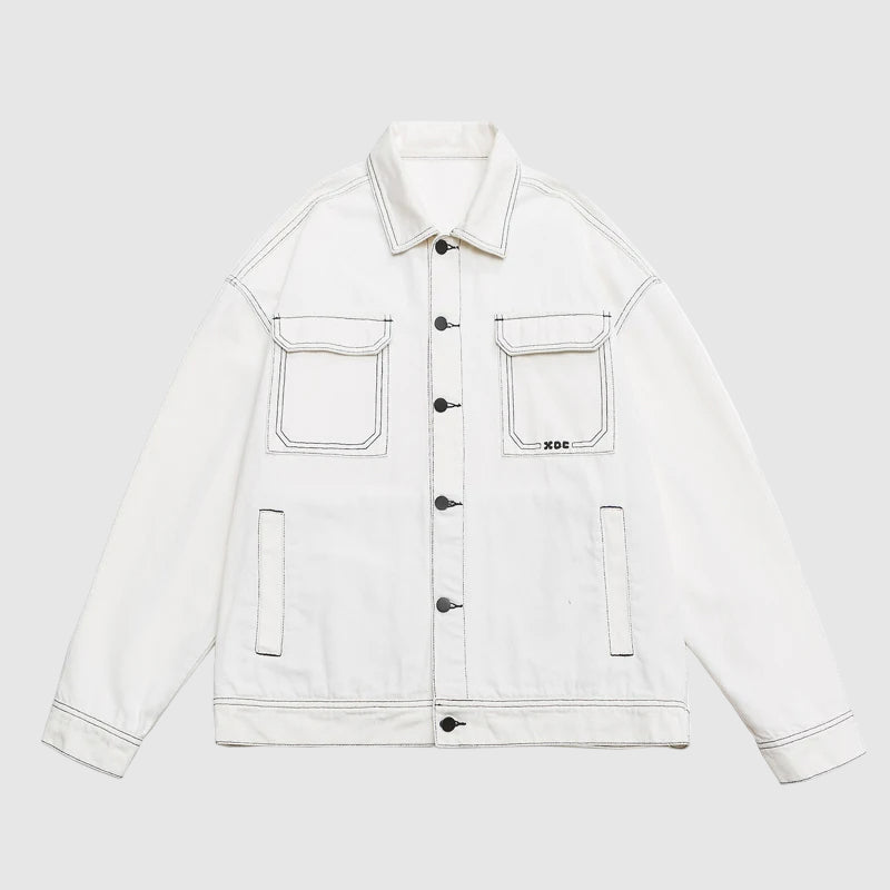 Cairo Men’s Denim Jacket – Baggy Cotton Design with Drop Shoulder Fit