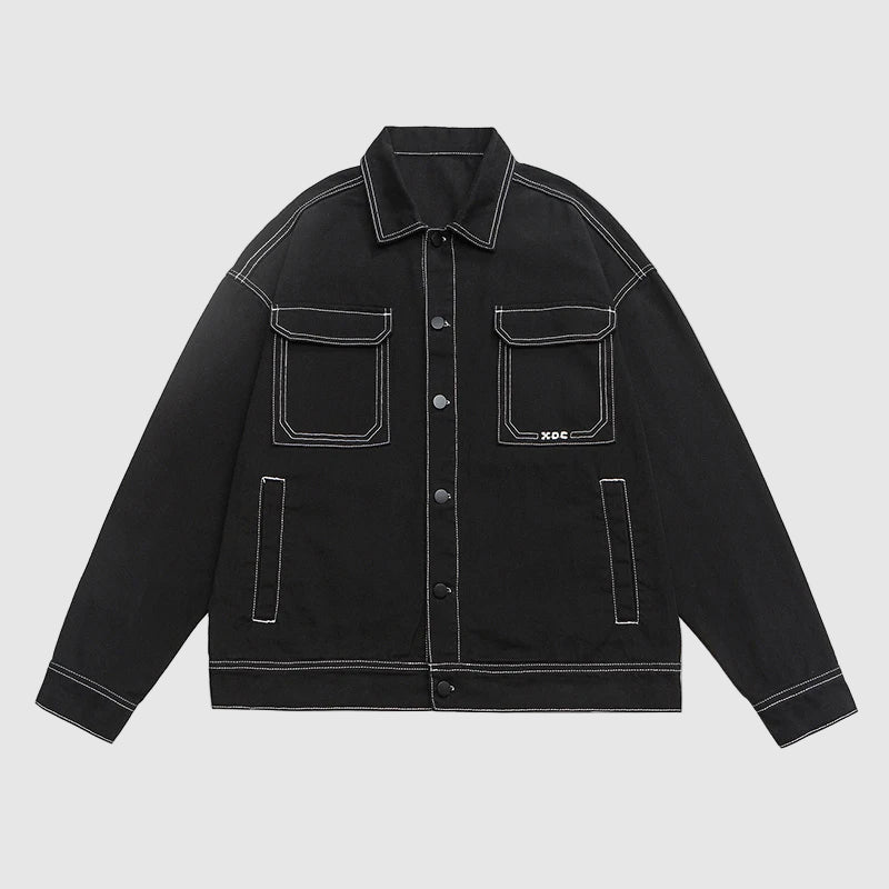 Cairo Men’s Denim Jacket – Baggy Cotton Design with Drop Shoulder Fit