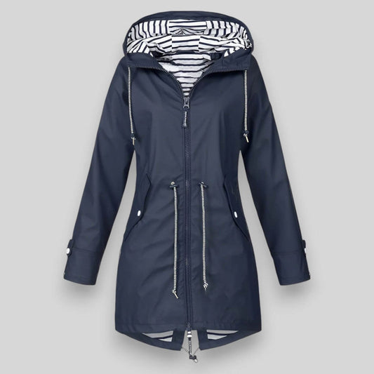Elodie Waterproof Hooded Jacket – Lightweight Rainwear with Adjustable Fit