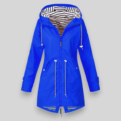 Elodie Waterproof Hooded Jacket – Lightweight Rainwear with Adjustable Fit
