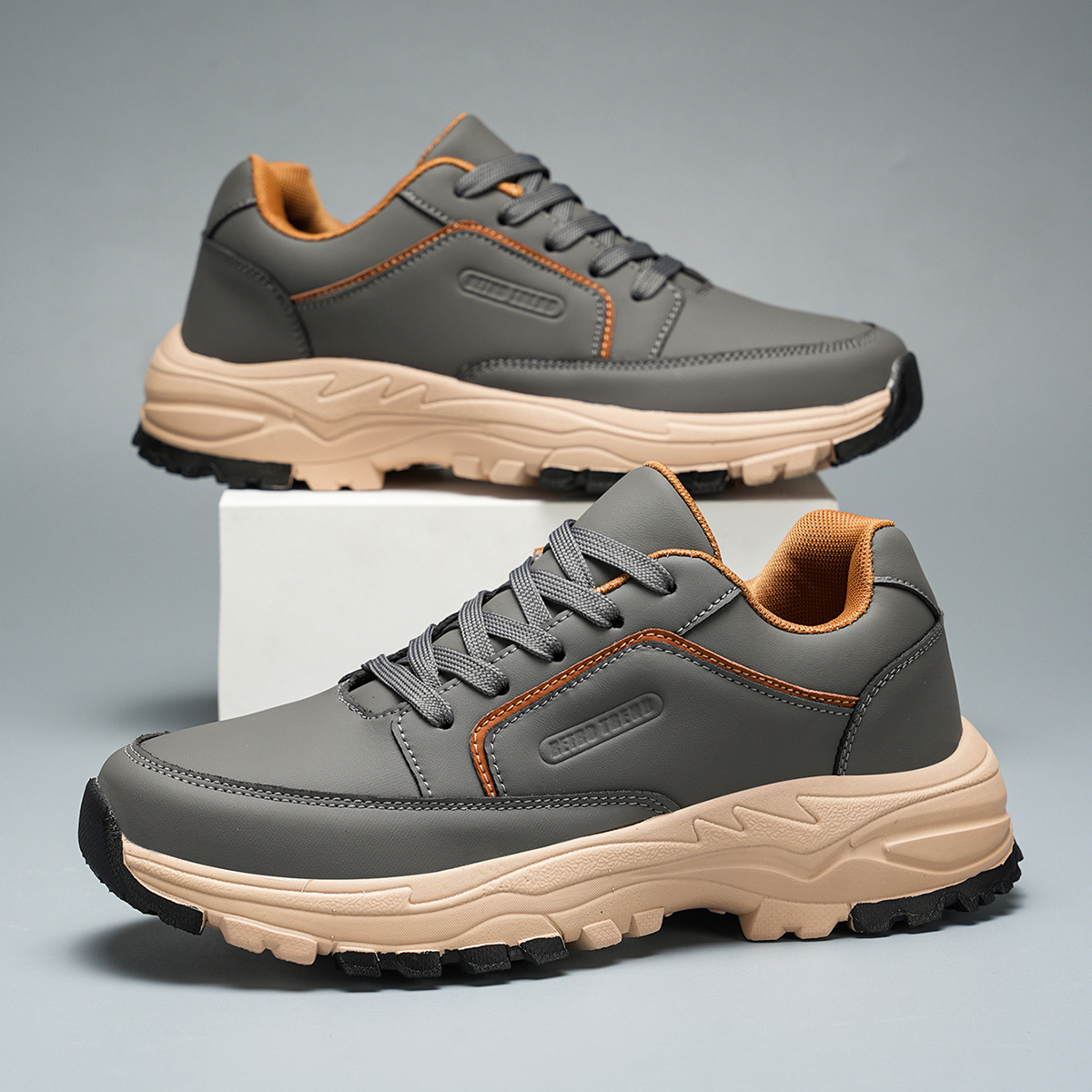 Archie Men’s Leather Trainers – Cushioned Everyday Shoes