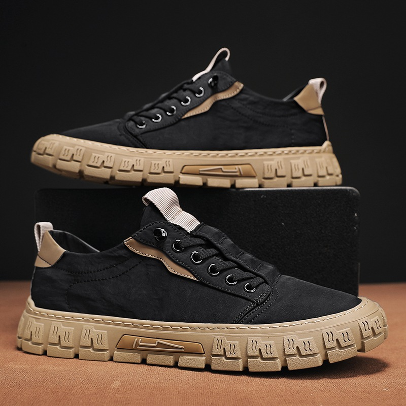 Cavell Men’s Trainers – Suede-Like Canvas Shoes