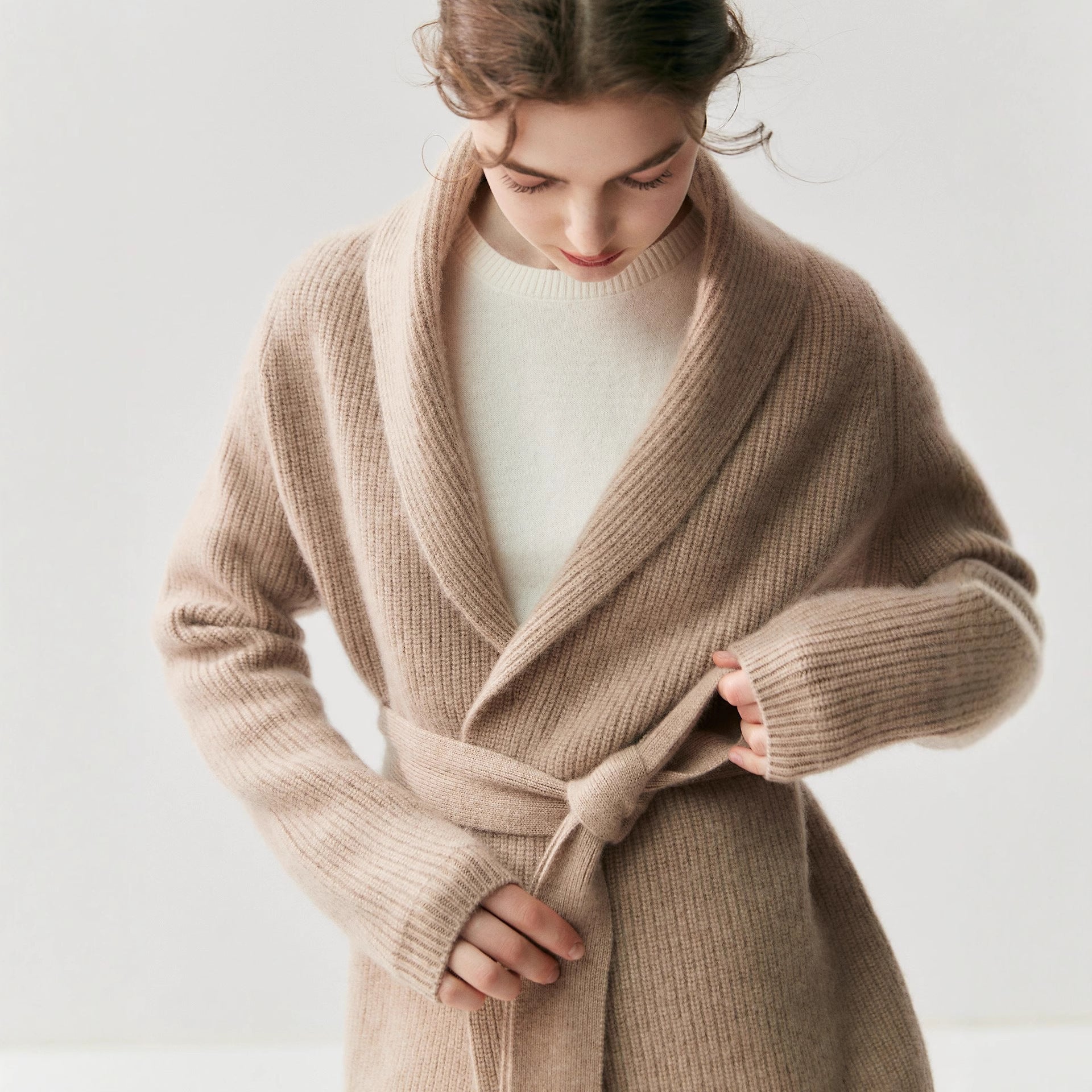 Monetelle Women’s Ribbed Knit Cardigan – Soft Waist-Belted Cardigan