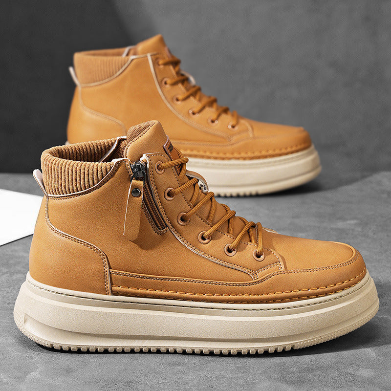 Teodoro Men’s Shoes – Leather Zip High-Top Trainers