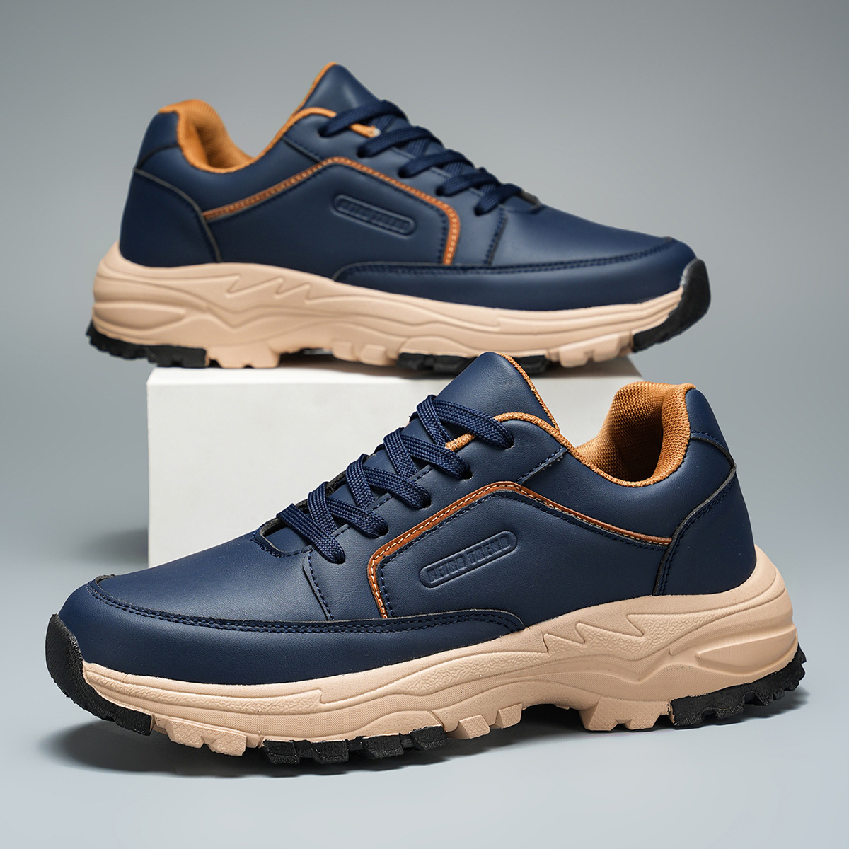 Archie Men’s Leather Trainers – Cushioned Everyday Shoes