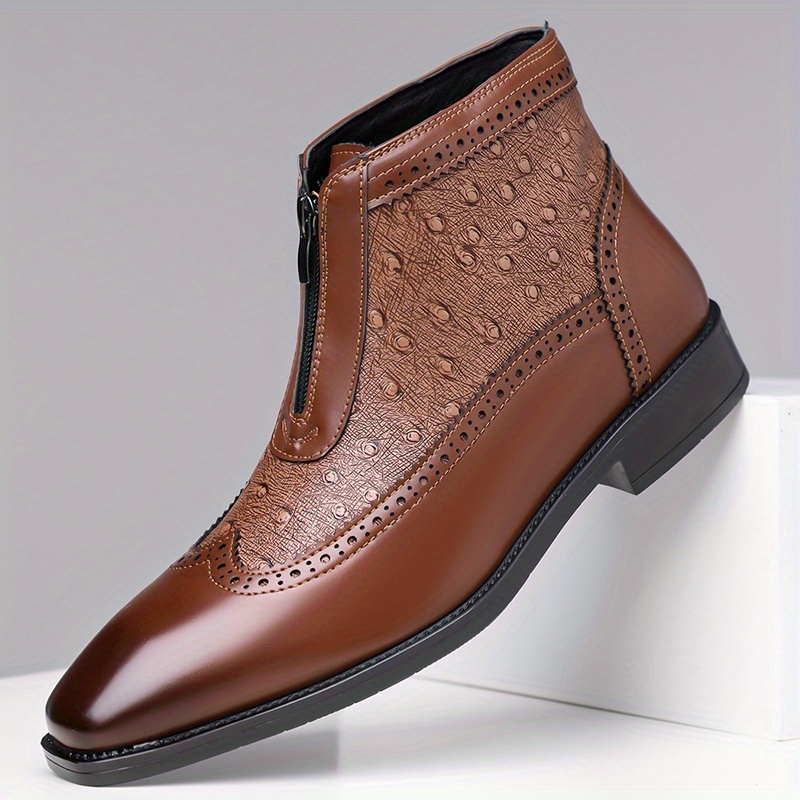 Victor Men’s Ostrich Leather Zip Boots