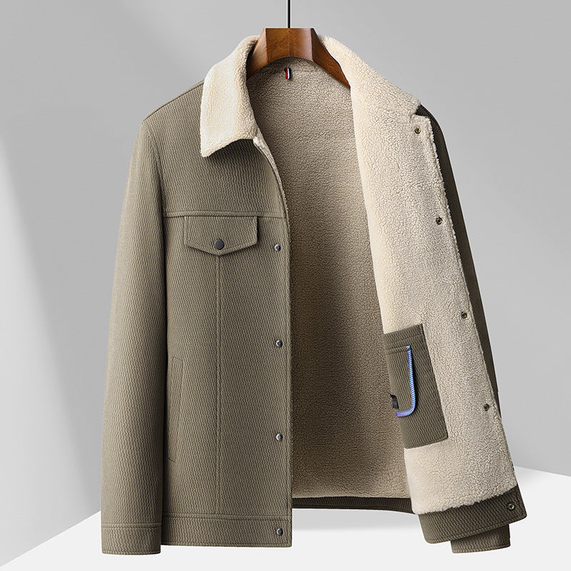 Ridge Men’s Wool Jacket – Textured Blend with Insulated Interior