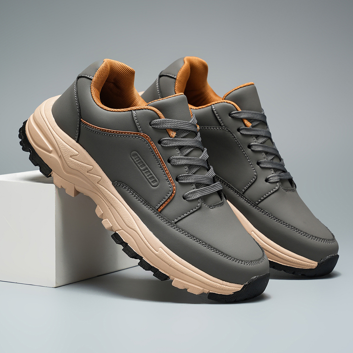 Archie Men’s Leather Trainers – Cushioned Everyday Shoes