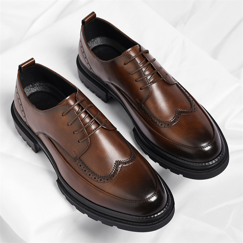 Roberto Men’s Brogue Leather Dress Shoes