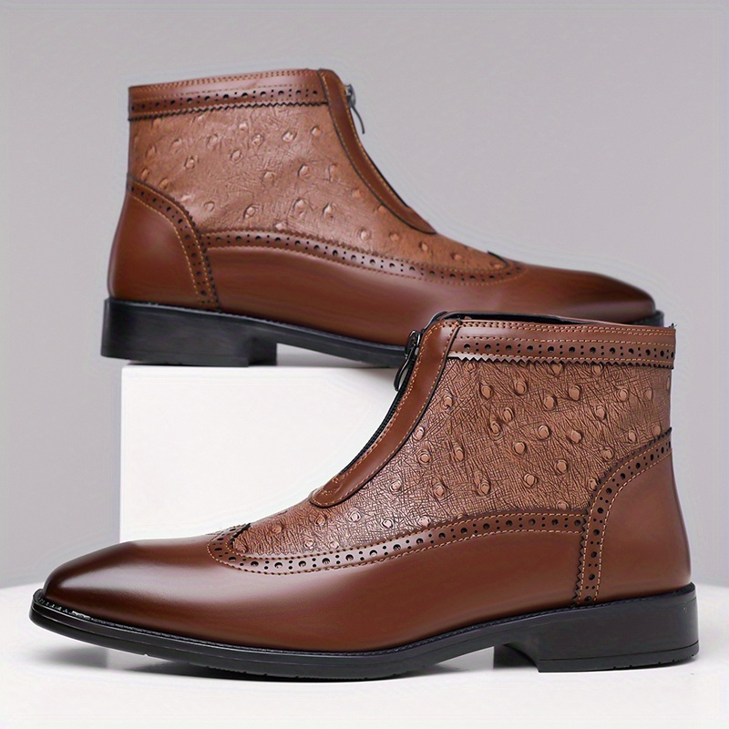Victor Men’s Ostrich Leather Zip Boots
