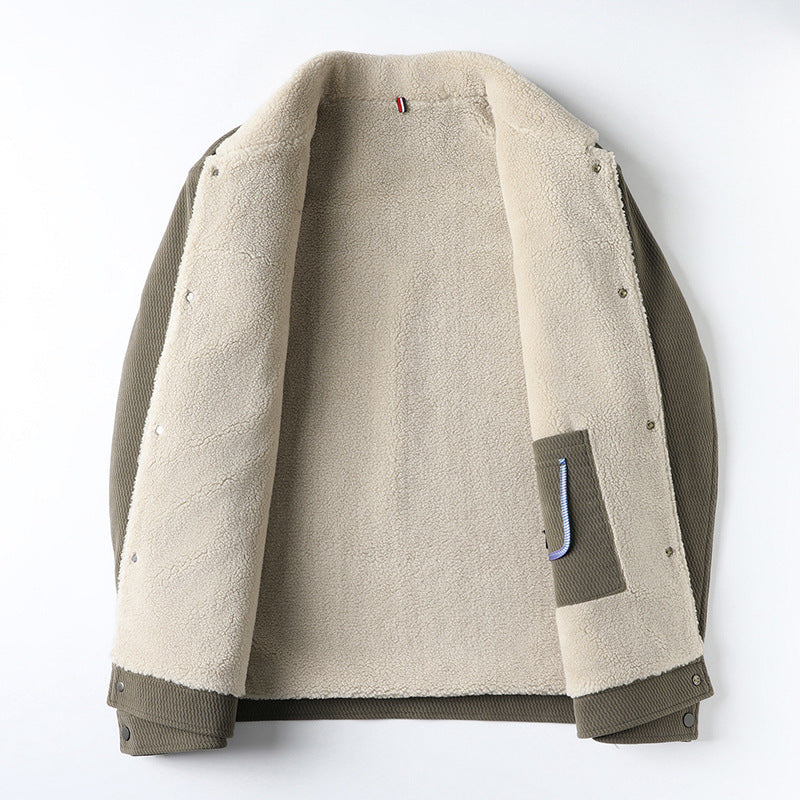Ridge Men’s Wool Jacket – Textured Blend with Insulated Interior