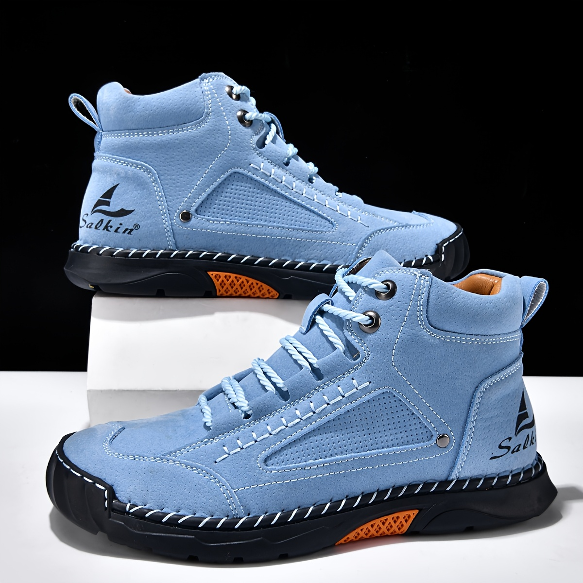 Monroe Nubuck Leather Lace-Up Trainers – Waterproof Breathable Casual Shoes