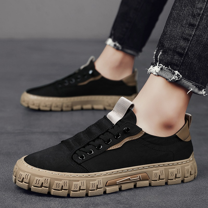 Cavell Men’s Trainers – Suede-Like Canvas Shoes