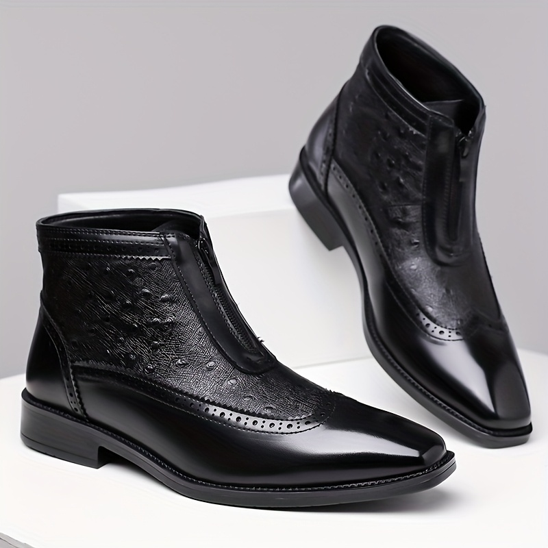 Victor Men’s Ostrich Leather Zip Boots