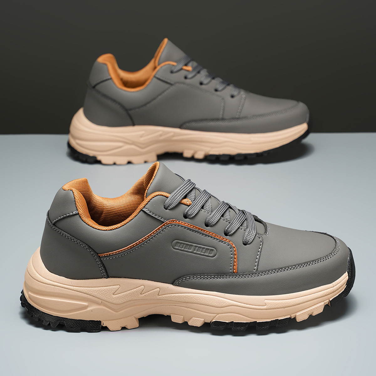 Archie Men’s Leather Trainers – Cushioned Everyday Shoes