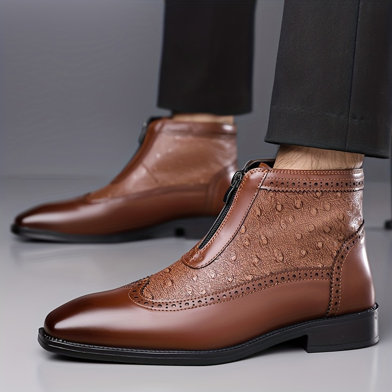Victor Men’s Ostrich Leather Zip Boots