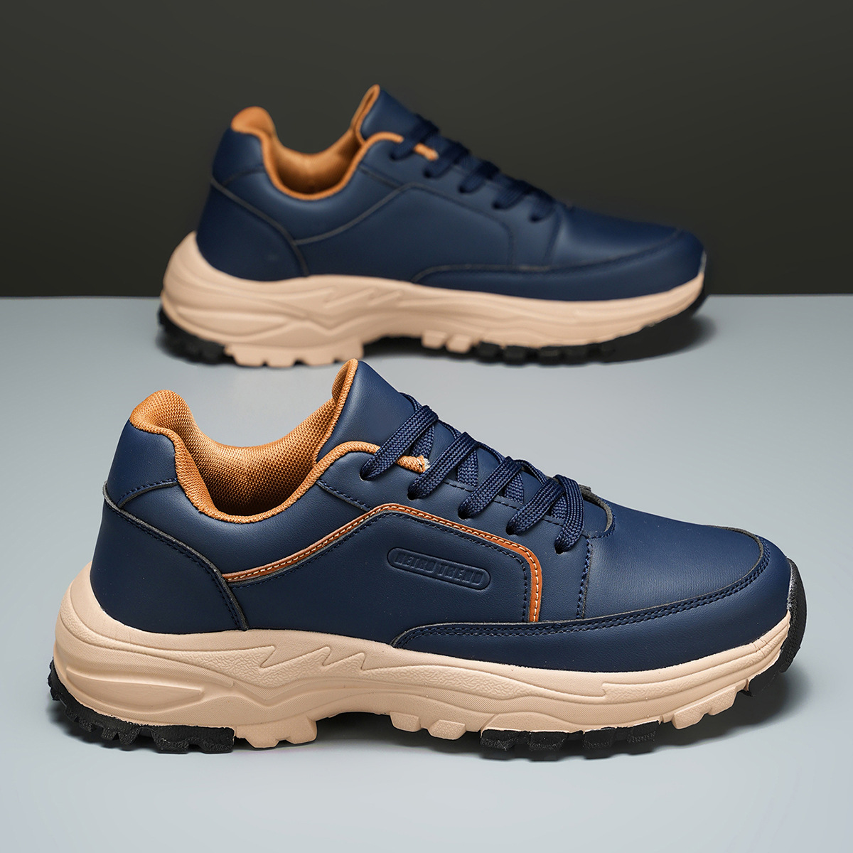 Archie Men’s Leather Trainers – Cushioned Everyday Shoes