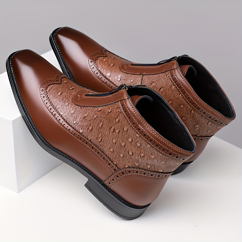 Victor Men’s Ostrich Leather Zip Boots