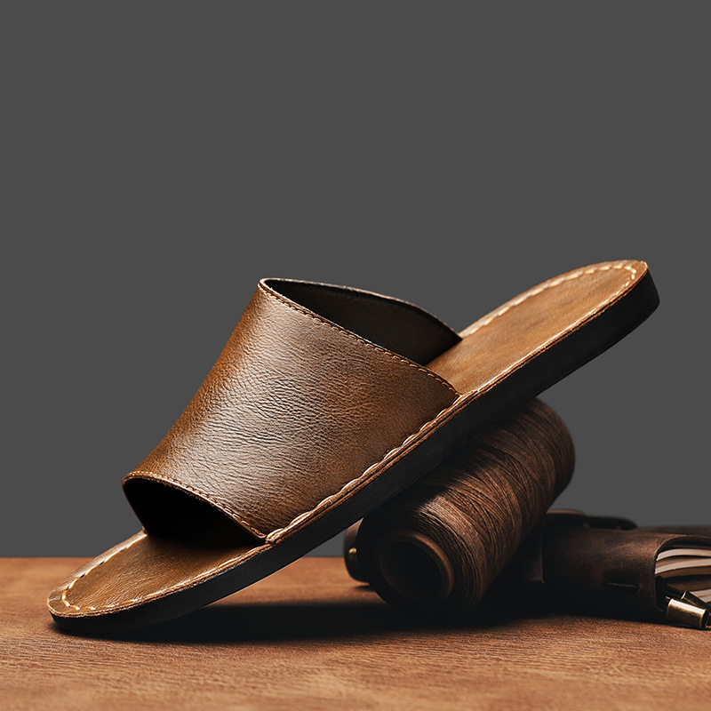 Ramses Genuine Leather Cross Strap Sandals – Handcrafted Cushioned Summer Footwear