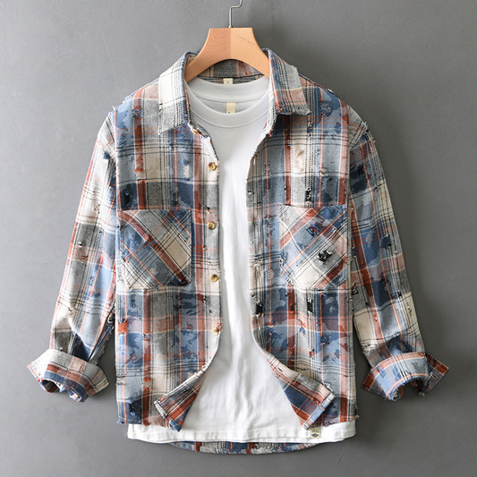 Robert Men’s Flannel Shirt – Soft Cotton Plaid with Relaxed Fit for Layering