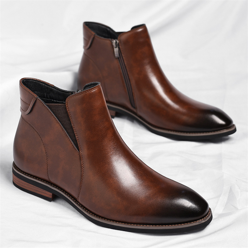 Jude Genuine Leather Chelsea Boots – Casual Slip-On Ankle Boots