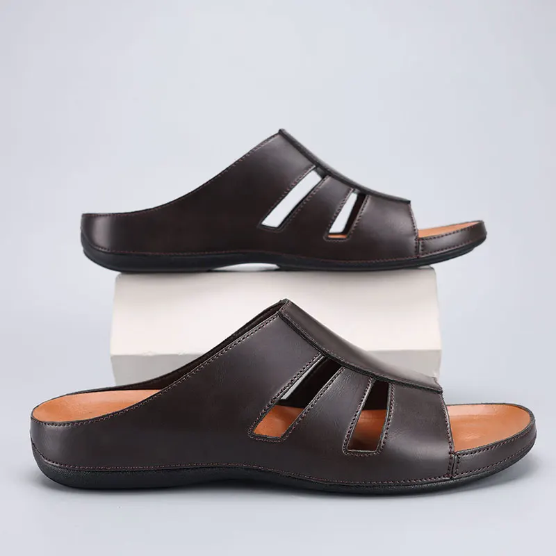 Rainier Leather Slip-On Casual Sandals – Lightweight Comfort Footwear