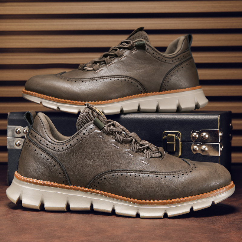Domingo Men’s Shoes – Genuine Leather Trainers with Lightweight Sole