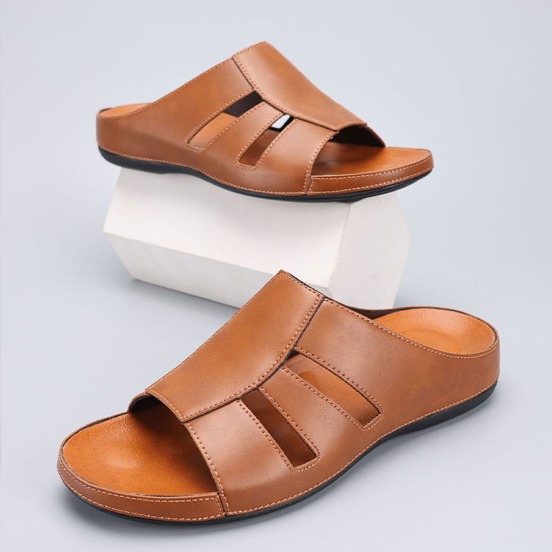 Rainier Leather Slip-On Casual Sandals – Lightweight Comfort Footwear