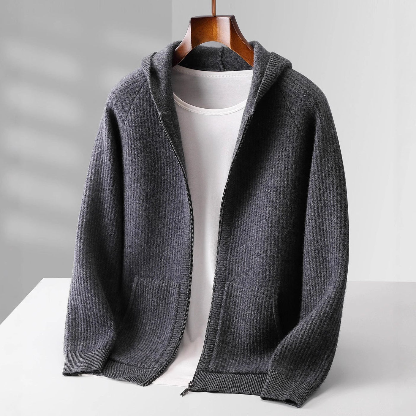 Morris Men’s Zip Hoodie Jacket – Lightweight Zip Knit Jacket