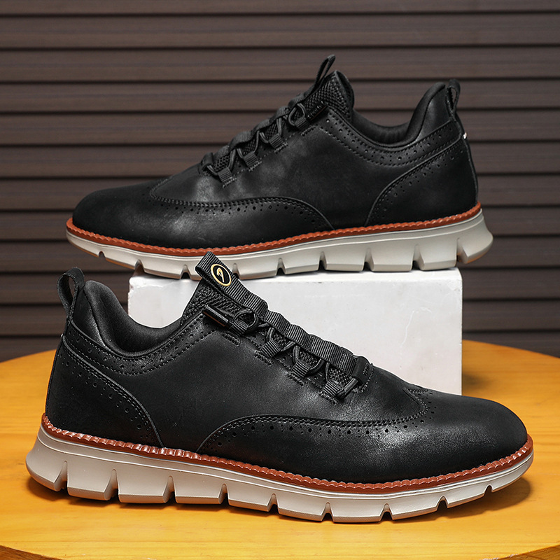 Domingo Men’s Shoes – Genuine Leather Trainers with Lightweight Sole