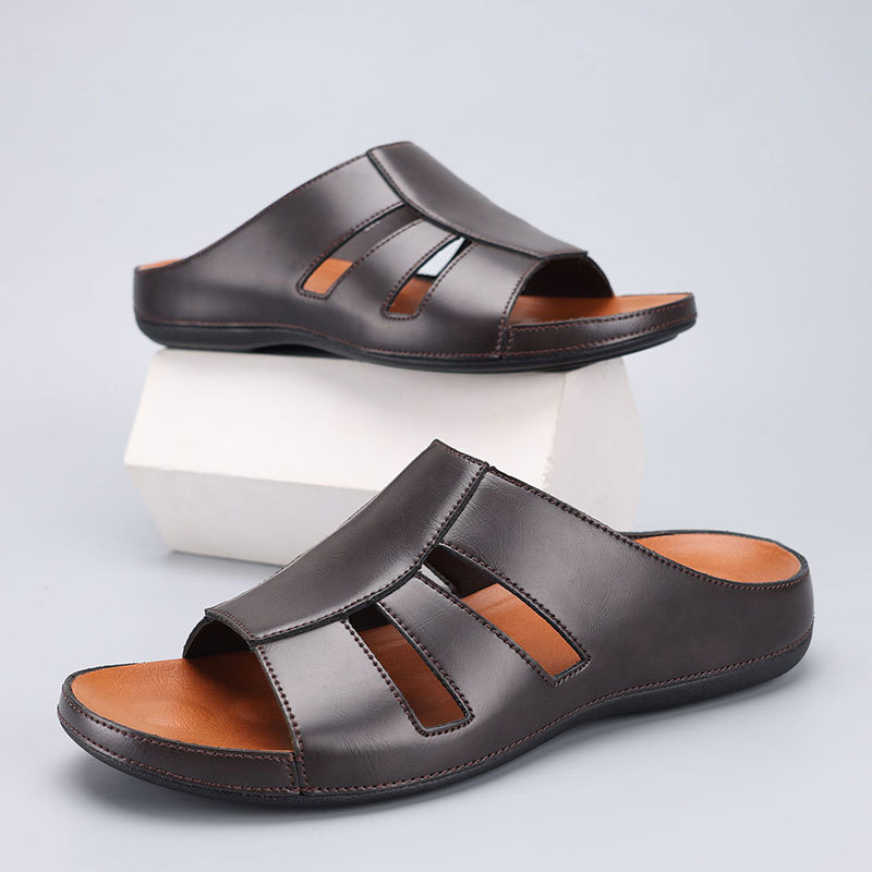 Rainier Leather Slip-On Casual Sandals – Lightweight Comfort Footwear