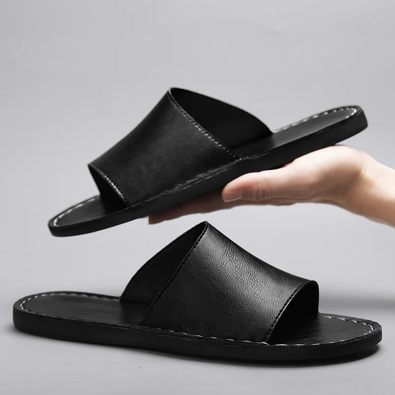 Ramses Genuine Leather Cross Strap Sandals – Handcrafted Cushioned Summer Footwear
