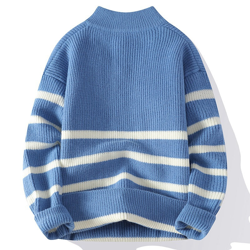 Mason Men's Quarter-Zip Sweater – Soft Knit Striped Pullover for Men