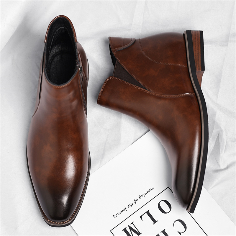 Jude Genuine Leather Chelsea Boots – Casual Slip-On Ankle Boots