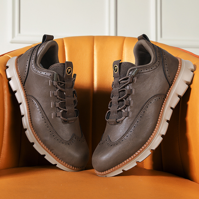Domingo Men’s Shoes – Genuine Leather Trainers with Lightweight Sole