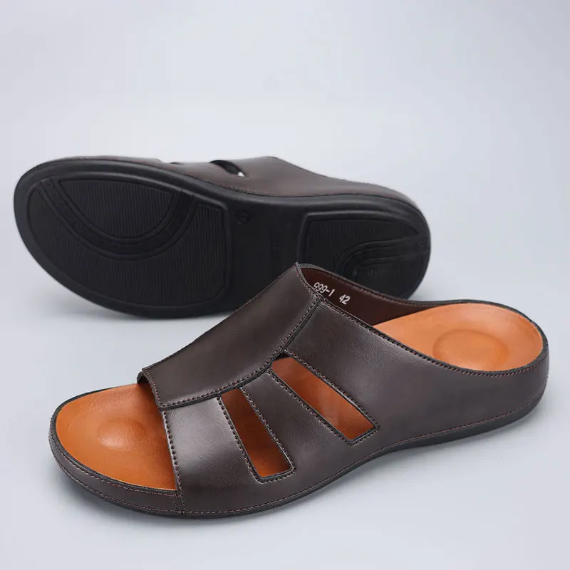 Rainier Leather Slip-On Casual Sandals – Lightweight Comfort Footwear
