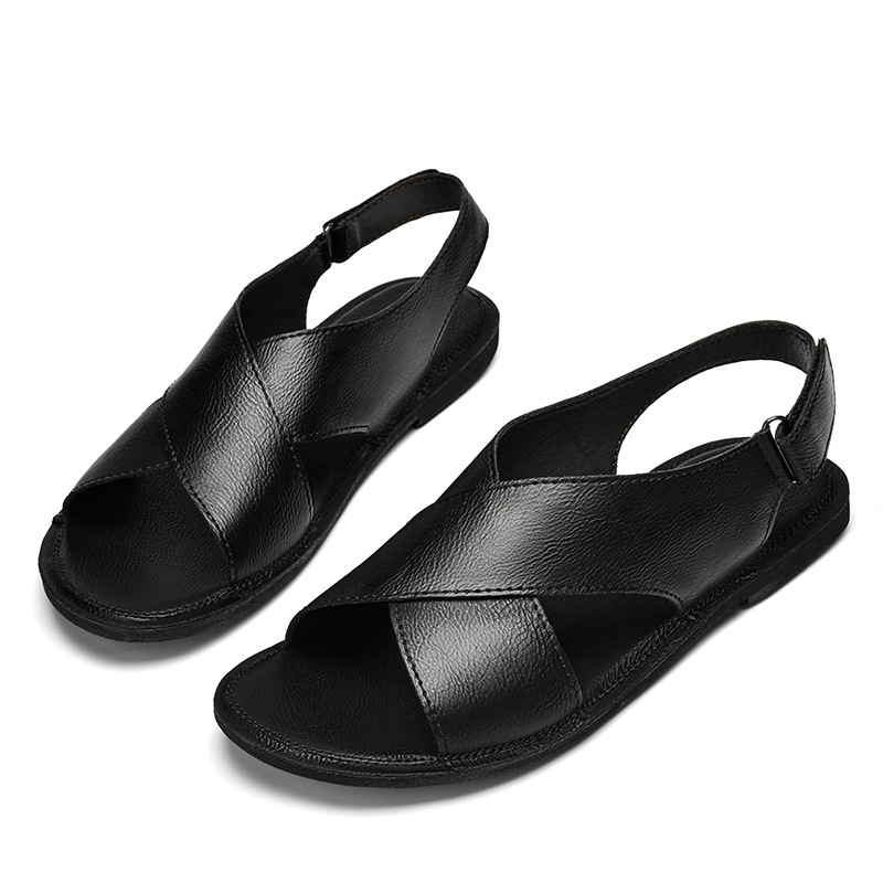 Gerard Genuine Leather Cross Wrap Sandals – Cushioned Casual Summer Footwear