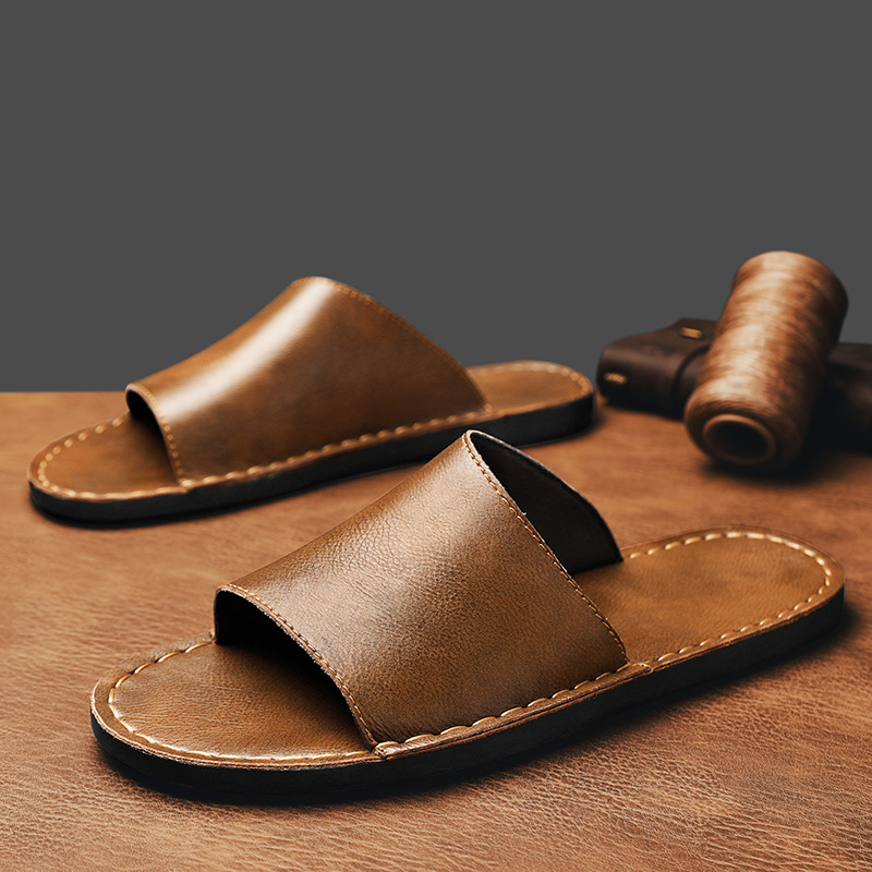 Ramses Genuine Leather Cross Strap Sandals – Handcrafted Cushioned Summer Footwear