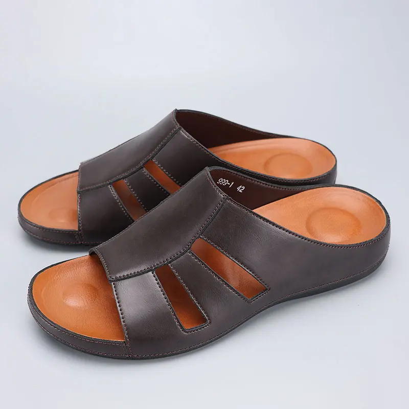Rainier Leather Slip-On Casual Sandals – Lightweight Comfort Footwear