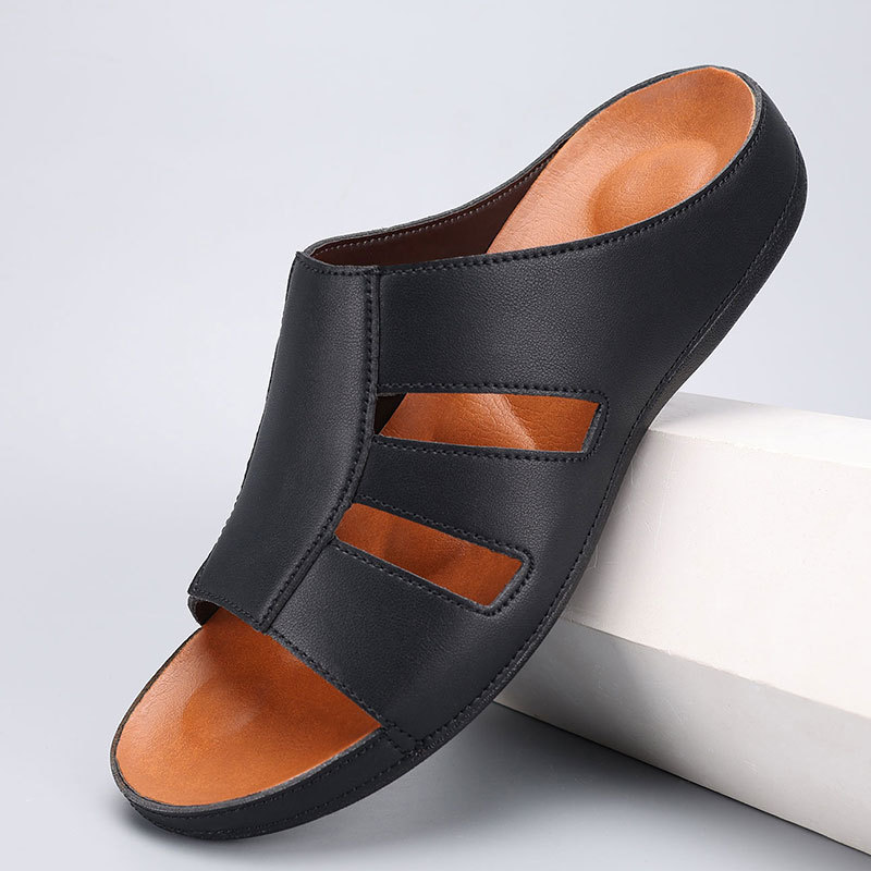 Rainier Leather Slip-On Casual Sandals – Lightweight Comfort Footwear