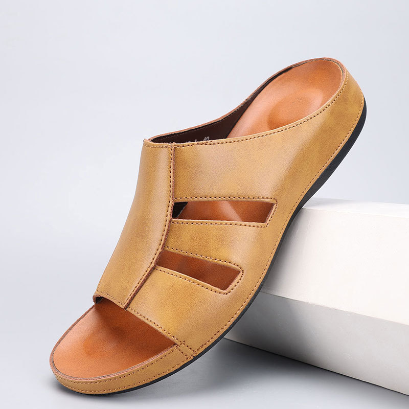 Rainier Leather Slip-On Casual Sandals – Lightweight Comfort Footwear